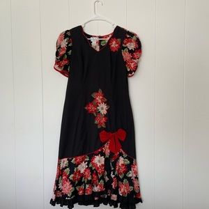 Vintage 80s Poinsettia Muu Muu